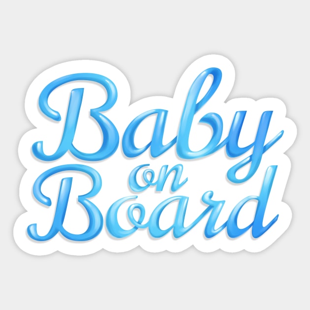 Baby on Board - Blue Sticker by Rowena Aitken